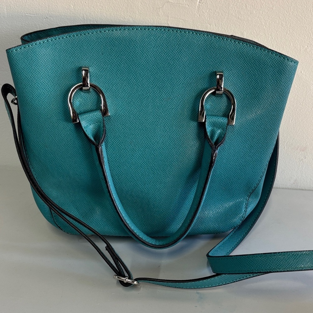 London Fog Turquoise Satchel - Picture 6 of 8